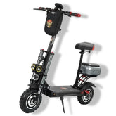 Huitich high-capacity battery electric scooter with seat and off-road tires in black